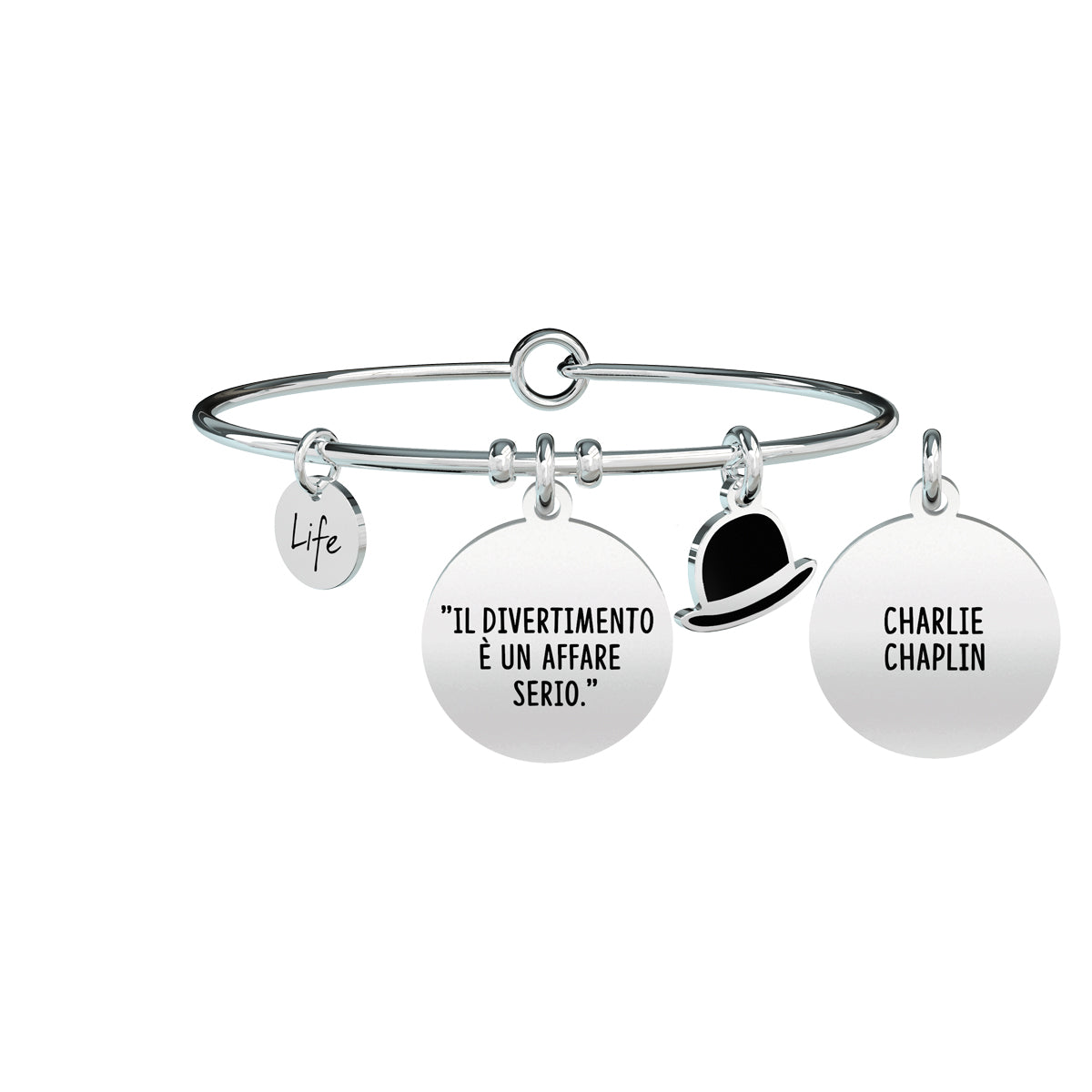 731606 Bracciale Charlie Chaplin "Il divertimento è un affare serio"