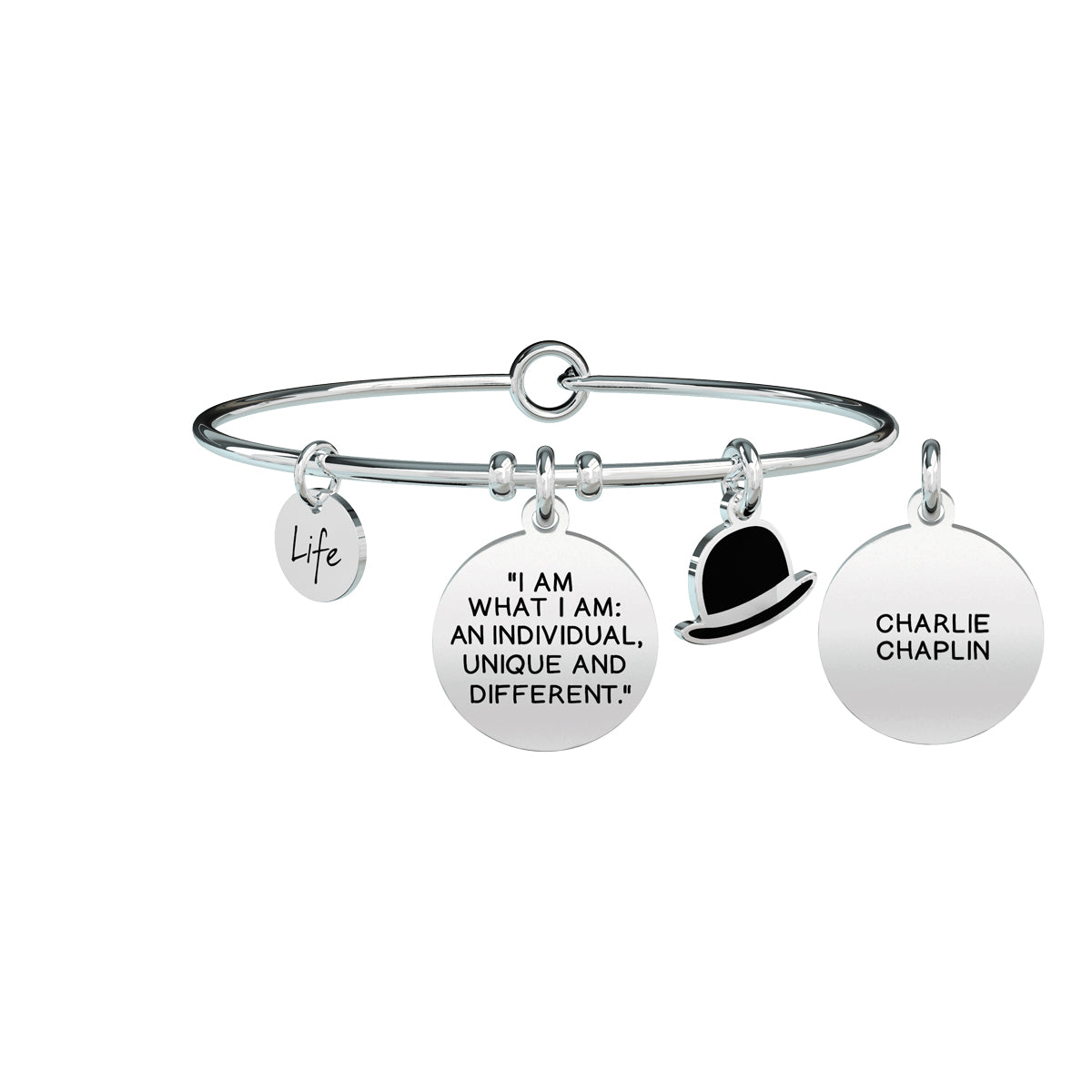 731607 Bracciale Charlie Chaplin "I am what i am: an individual unique and different"