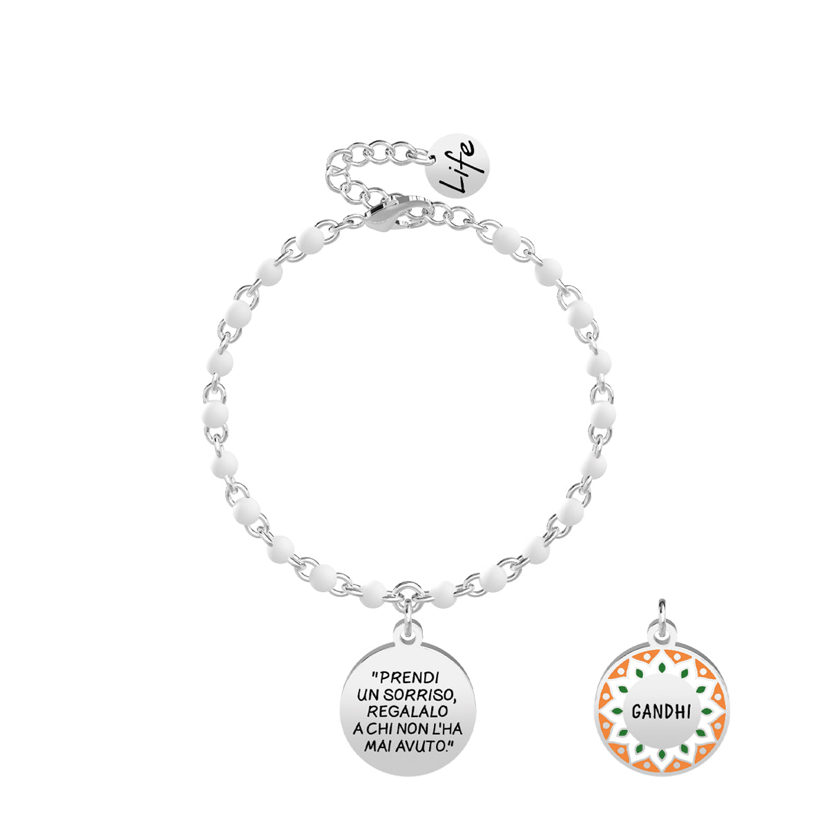 731887 Bracciale Gandhi "Prendi Un Sorriso- Regalalo A Chi Non L'Ha Mai Avuto"