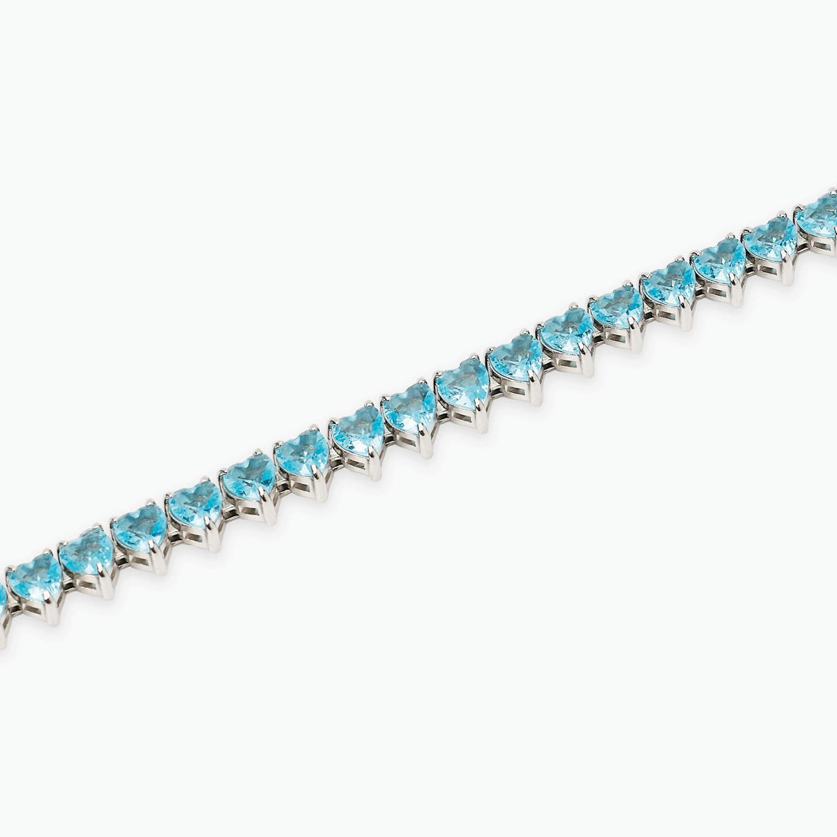 Bracciale tennis cuore con zirconi azzurri Style 60