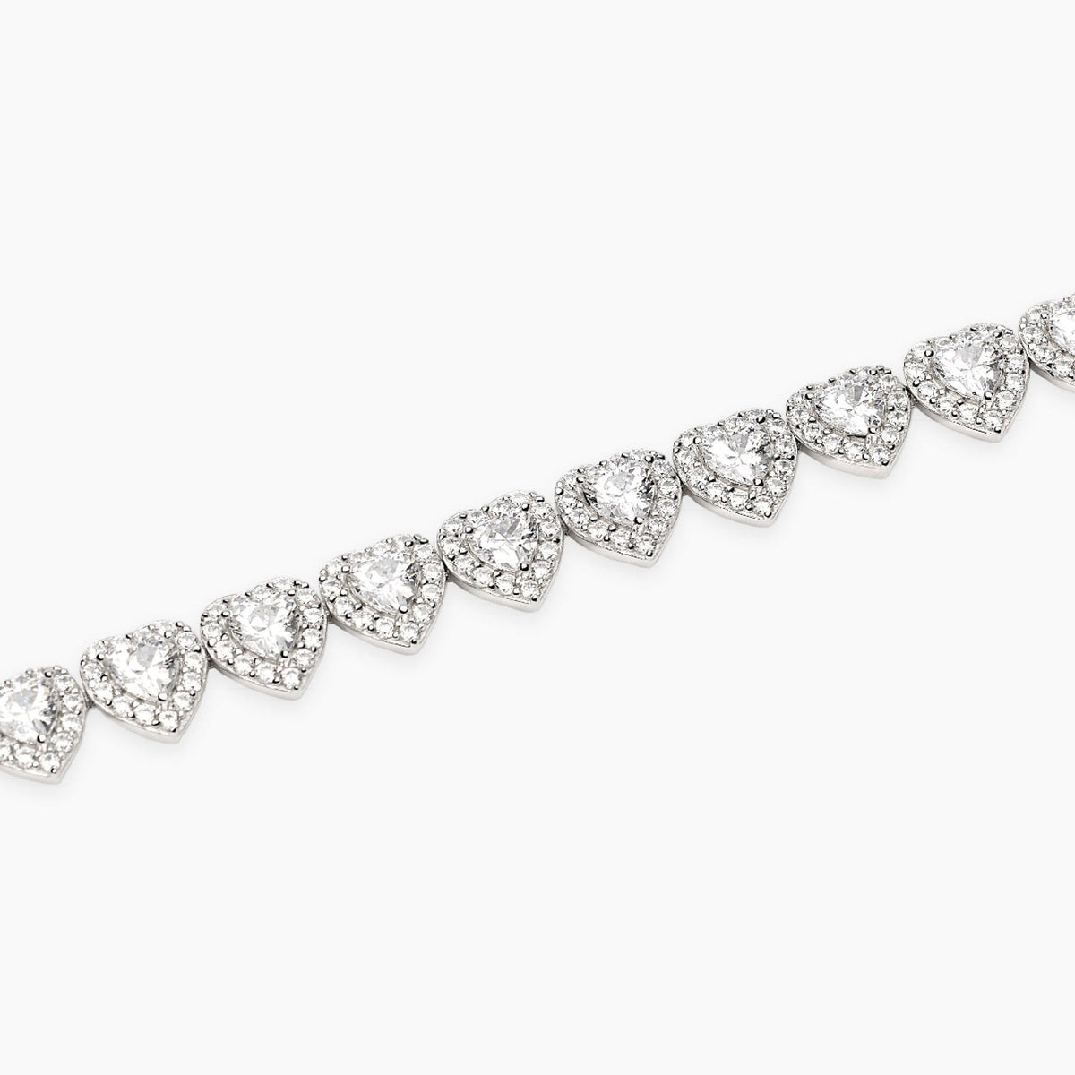 Bracciale tennis con cuori in zirconi bianchi LOVE AFFAIR