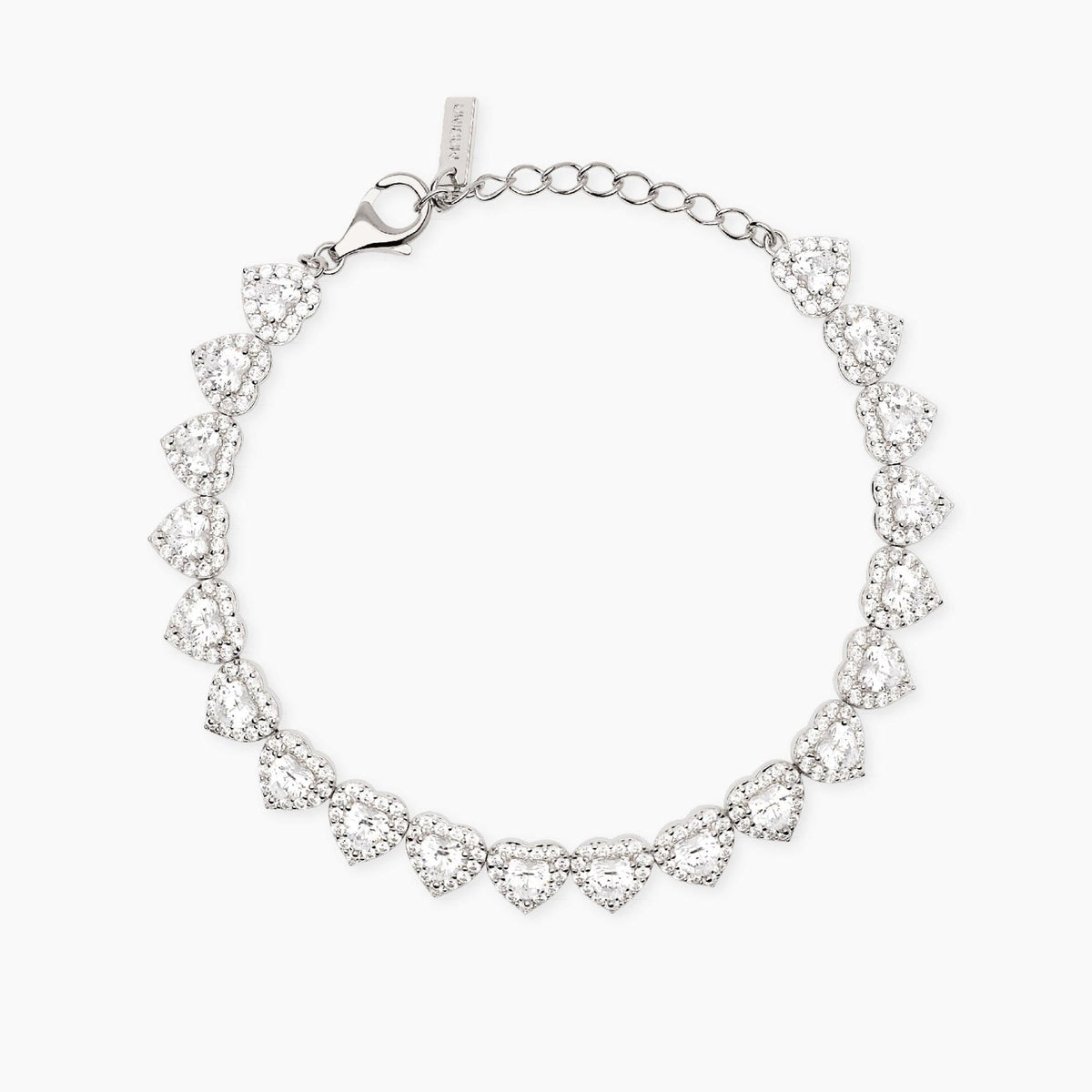 Bracciale tennis con cuori in zirconi bianchi LOVE AFFAIR