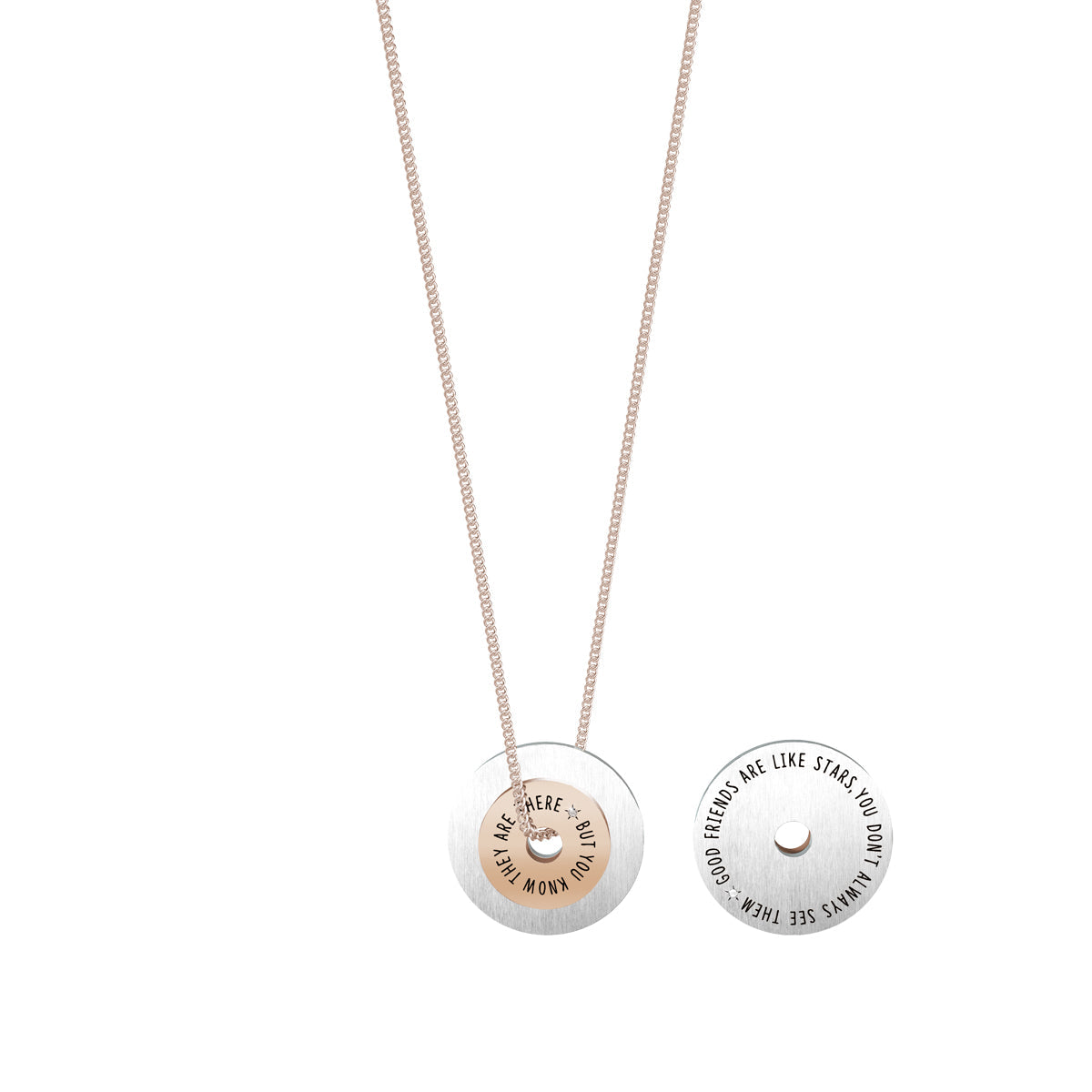 751132 Collana Love "Good friends are like stars you don't always see them but you know they are there"
