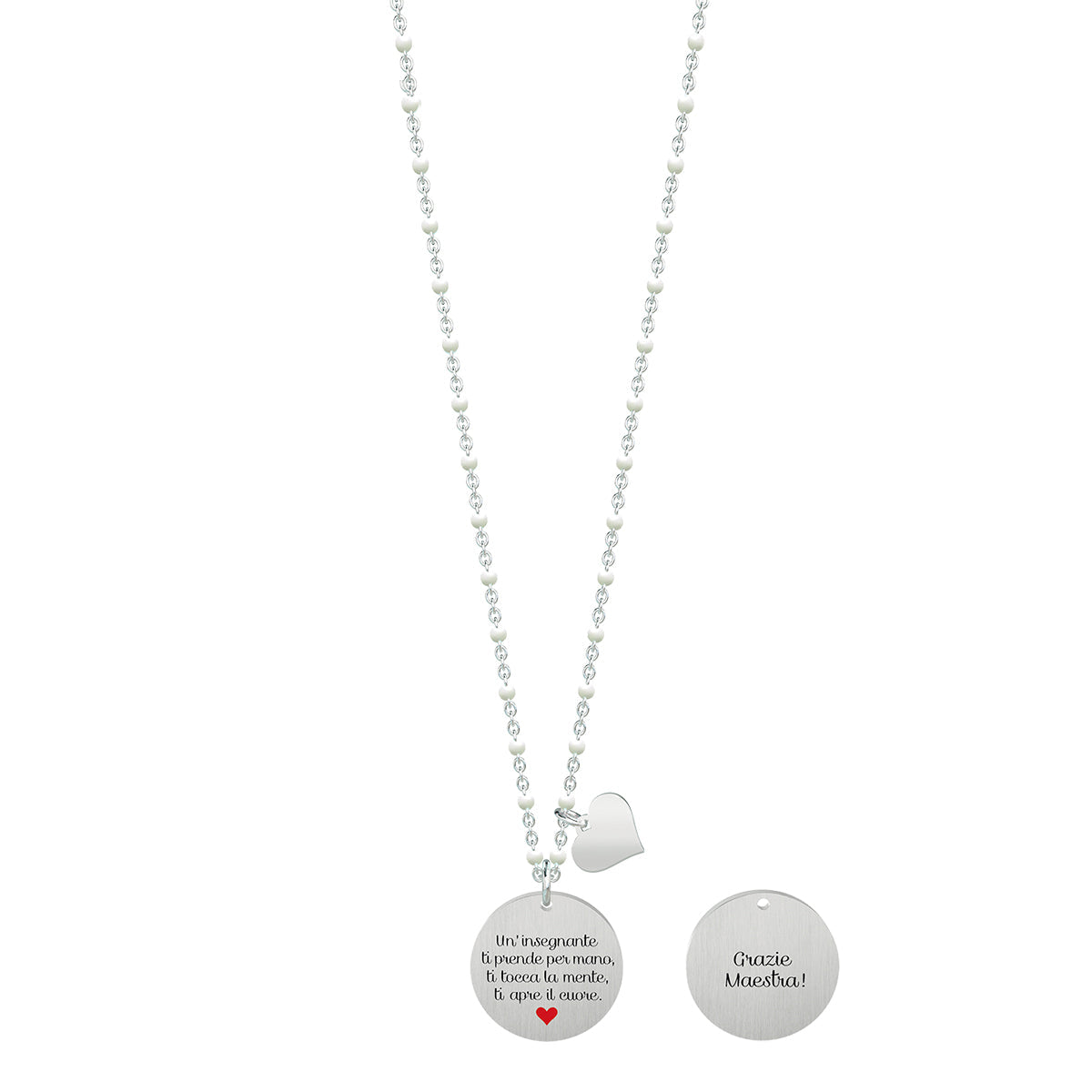 751156 Collana Love "Un'Insegnante Ti Prende Per Mano Ti Tocca La Mente  Ti Apre Il Cuore"