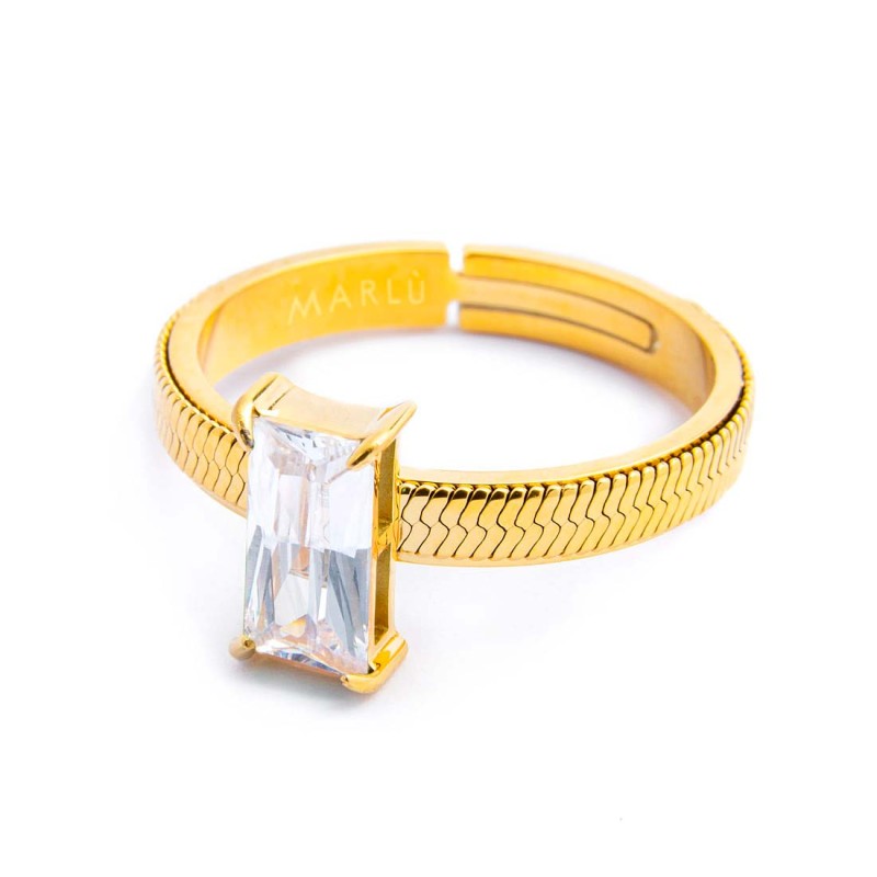 Anello con zircone baguette - Gioielleria Fondente