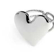 Anello doppia fascia con cuore irregolare martellato