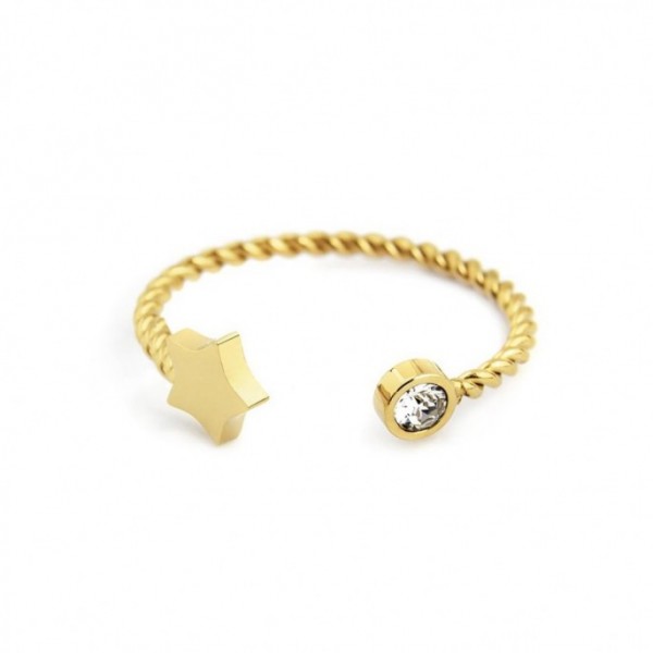 18an042g Anello falange con stella