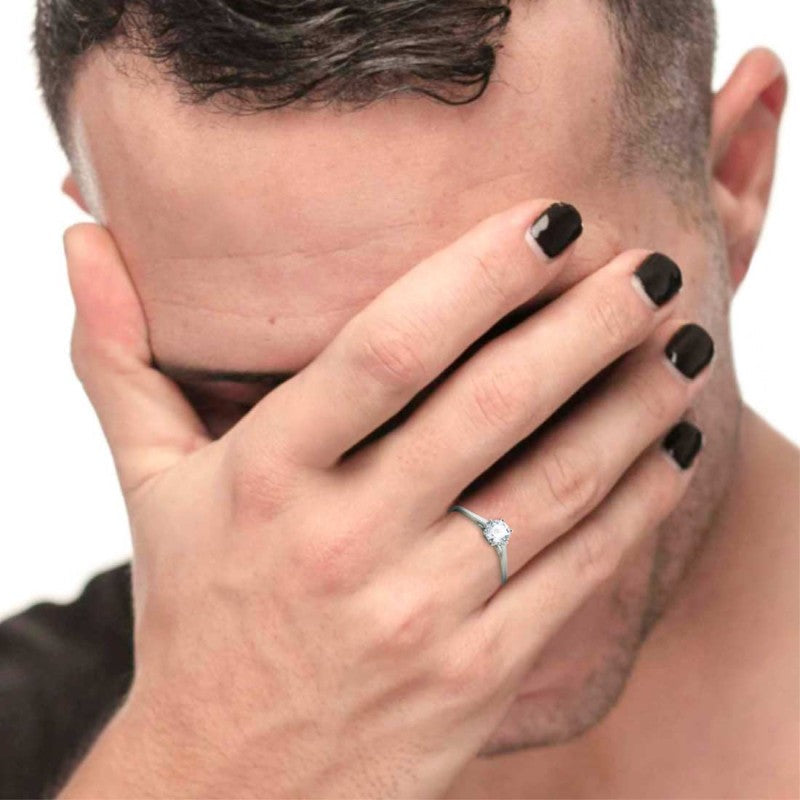 Anello solitario zircone 5.25mm