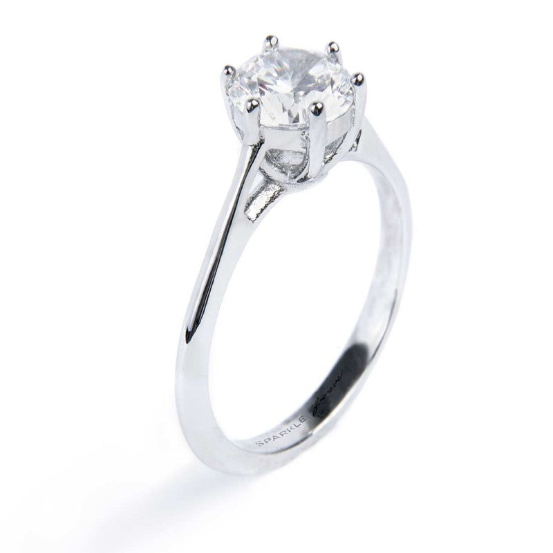 Anello solitario zircone 6.25mm