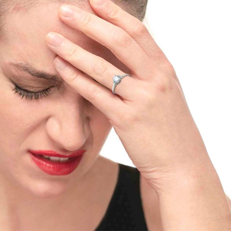 Anello solitario zircone 6.25mm