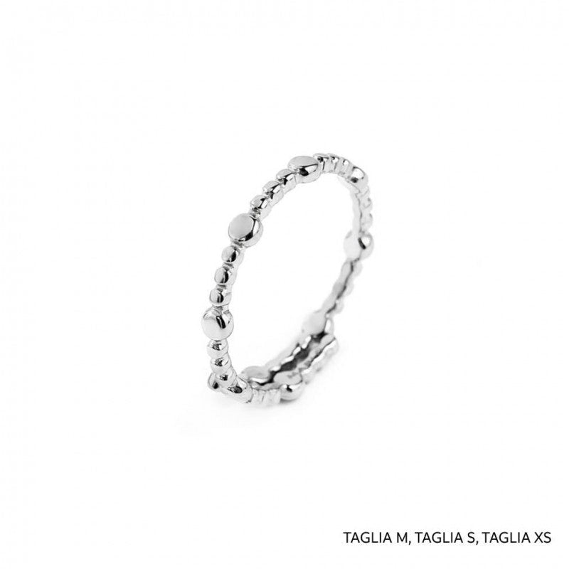 18an097 Anello trama puntinato misto