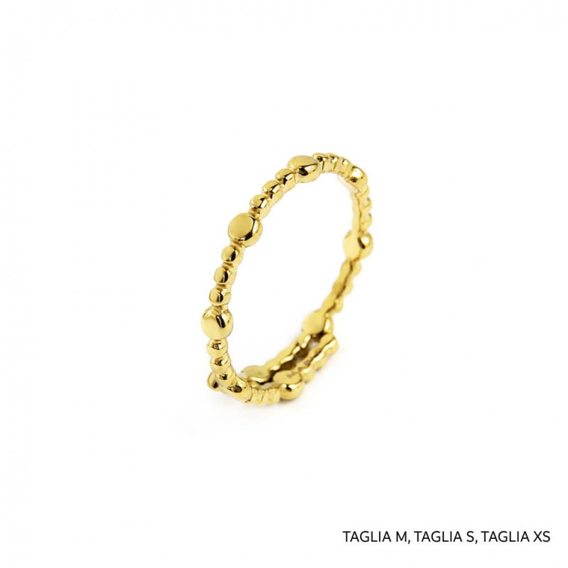 18an097g Anello trama puntinato misto