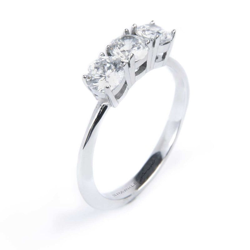 Anello trilogy con zircone 4.25mm