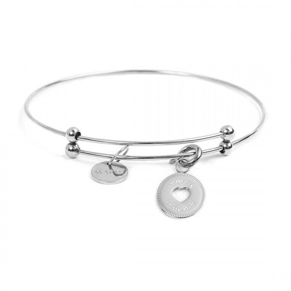BRACCIALE RIGIDO CON PENDENTE SEMPRE INSIEME - Gioielleria Fondente