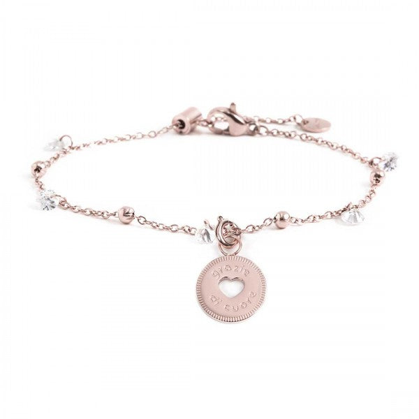 15BR083R-W BRACCIALE CON PENDENTE GRAZIE DI CUORE