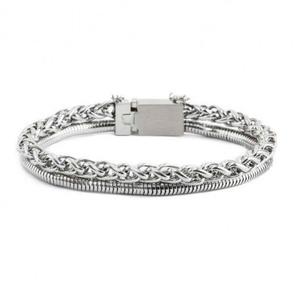 13br106 Bracciale con catena sonaglio e snake