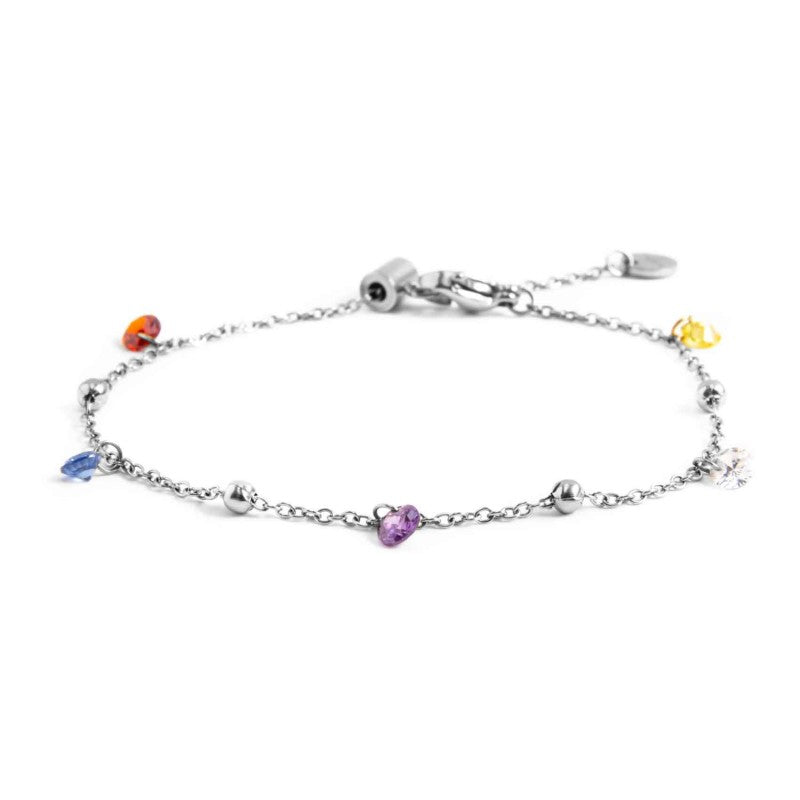 2br0061-rgb Bracciale con cristalli colorati e sfere