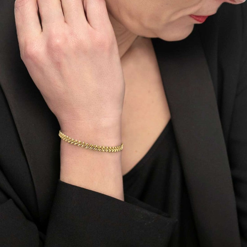 Bracciale catena a foglia chevron - Gioielleria Fondente