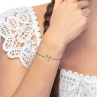 Bracciale catena mesh con cuore irregolare