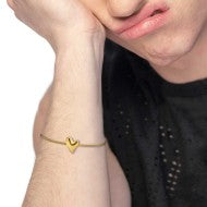 Bracciale catena mesh con cuore irregolare