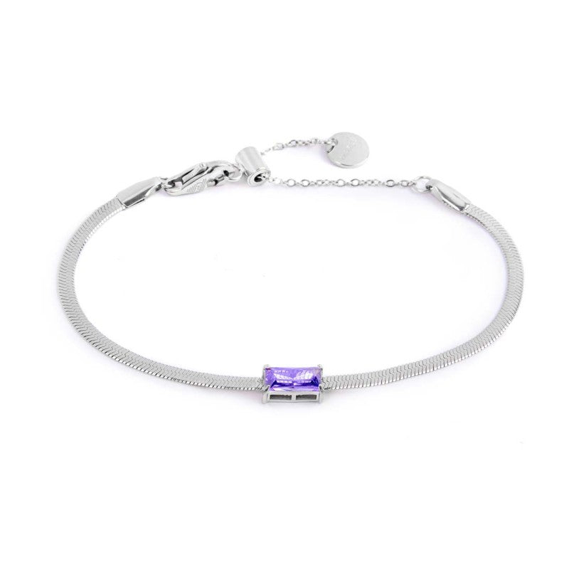 Bracciale catena snake con zircone baguette - Gioielleria Fondente