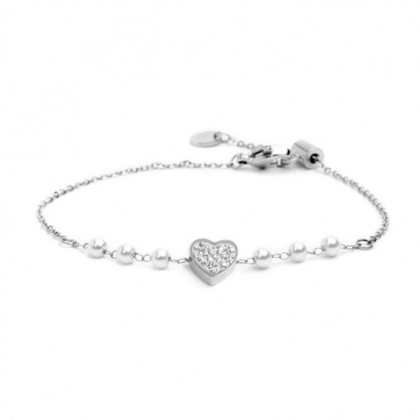 15BR067-W BRACCIALE CUORE CON CRISTALLI