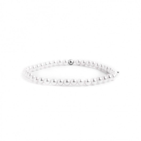 15BR031-4 BRACCIALE ELASTICO PERLE SINTETICHE 4MM