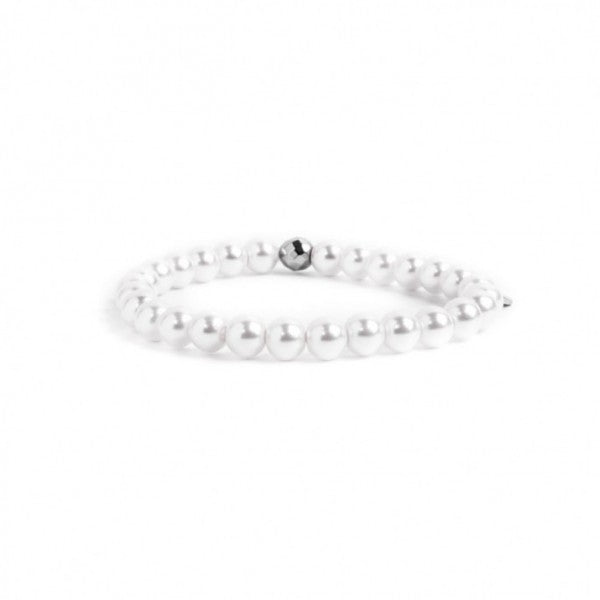 15BR031-6 BRACCIALE ELASTICO PERLE SINTETICHE 6MM