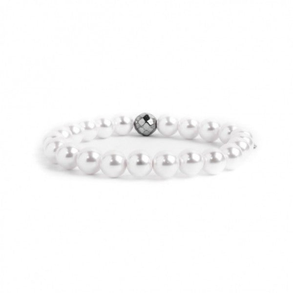 15BR031-8 BRACCIALE ELASTICO PERLE SINTETICHE 8MM