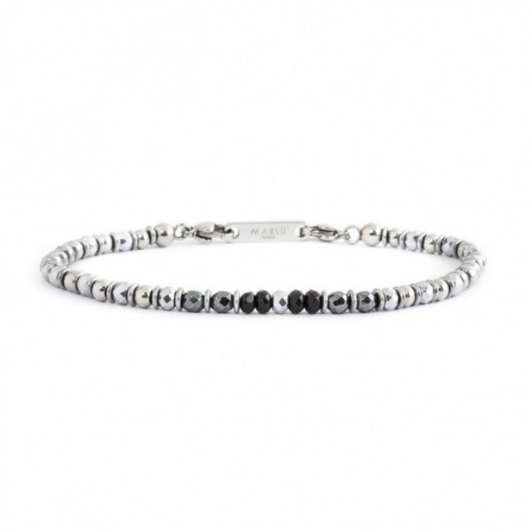 4BR1849BR BRACCIALE EMATITE - AGATE E ACCIAIO