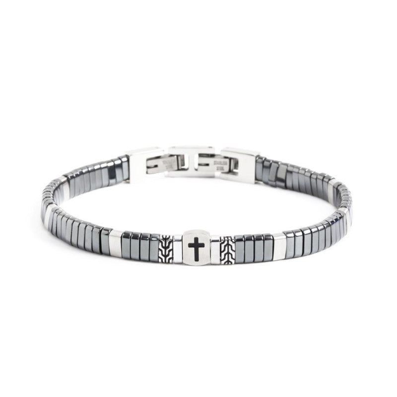 Bracciale ematite croce - Gioielleria Fondente