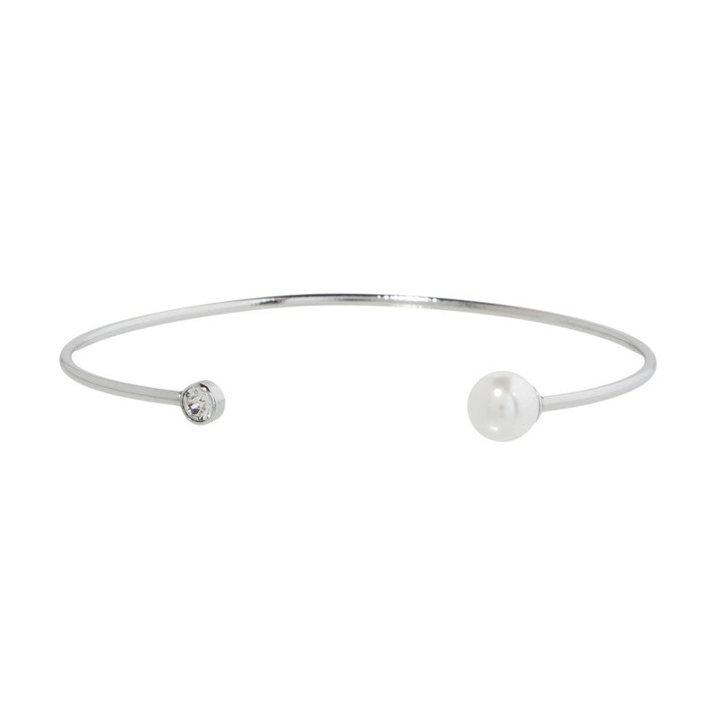 5br0118-6 Bracciale rigido aperto con perla