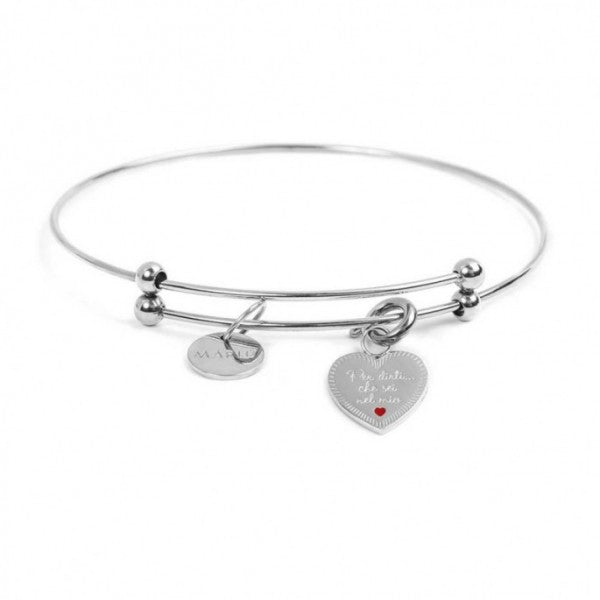BRACCIALE RIGIDO CON PENDENTE CUORE ZIA - Gioielleria Fondente