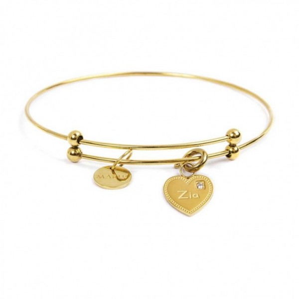 15BR094G BRACCIALE RIGIDO CON PENDENTE CUORE ZIA
