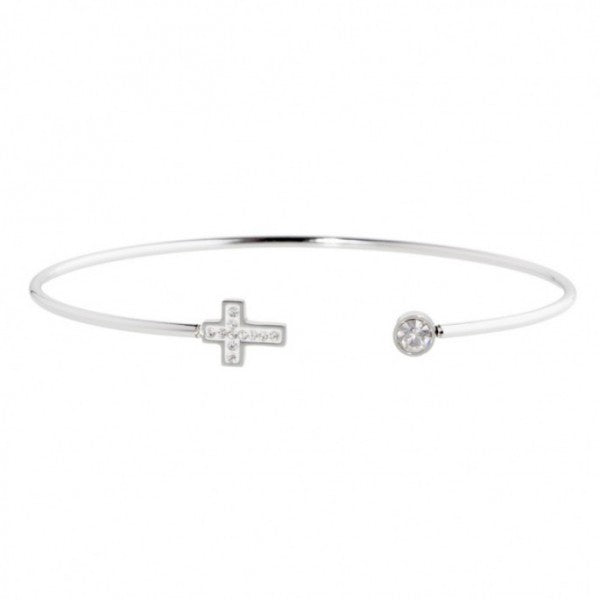 18br076 Bracciale rigido con croce