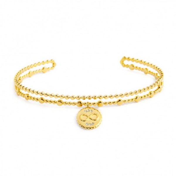 18br178g Bracciale rigido doppio con infinito