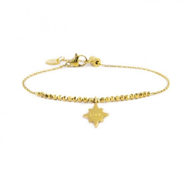 Bracciale Rosa Dei Venti Pendente Con Cristallo Viola Ed Ematite Sfaccettata - Gioielleria Fondente