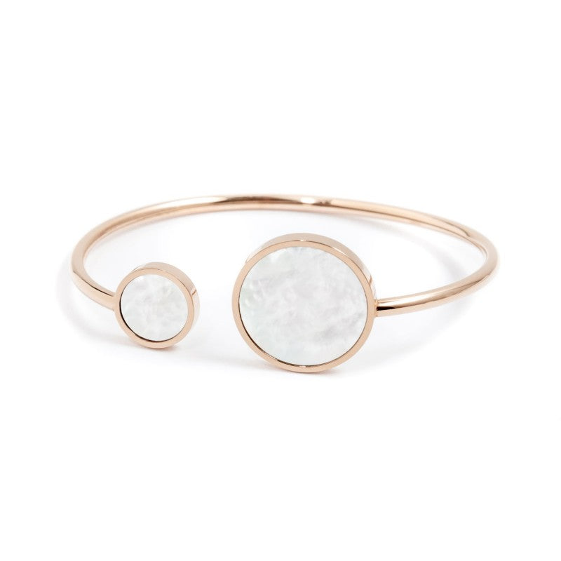 2br0050r-w Bracciale rosè rigido con madreperla