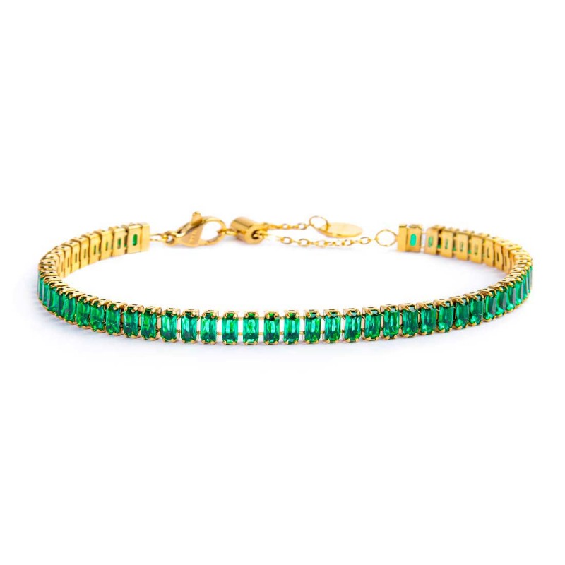 Bracciale tennis cristalli baguette - Gioielleria Fondente