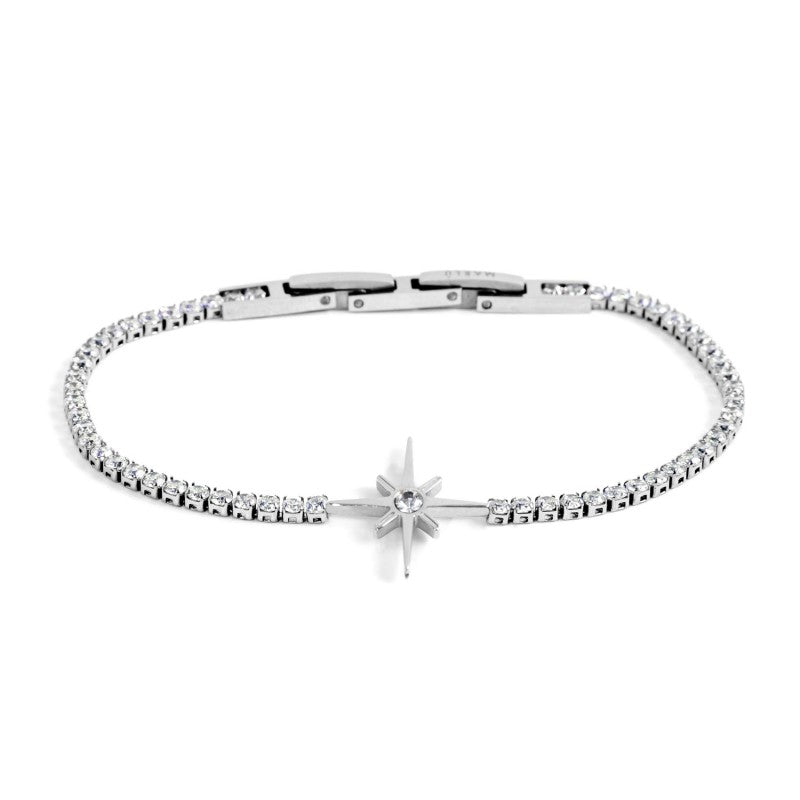 33br0012 Bracciale tennis pendente rosa dei venti