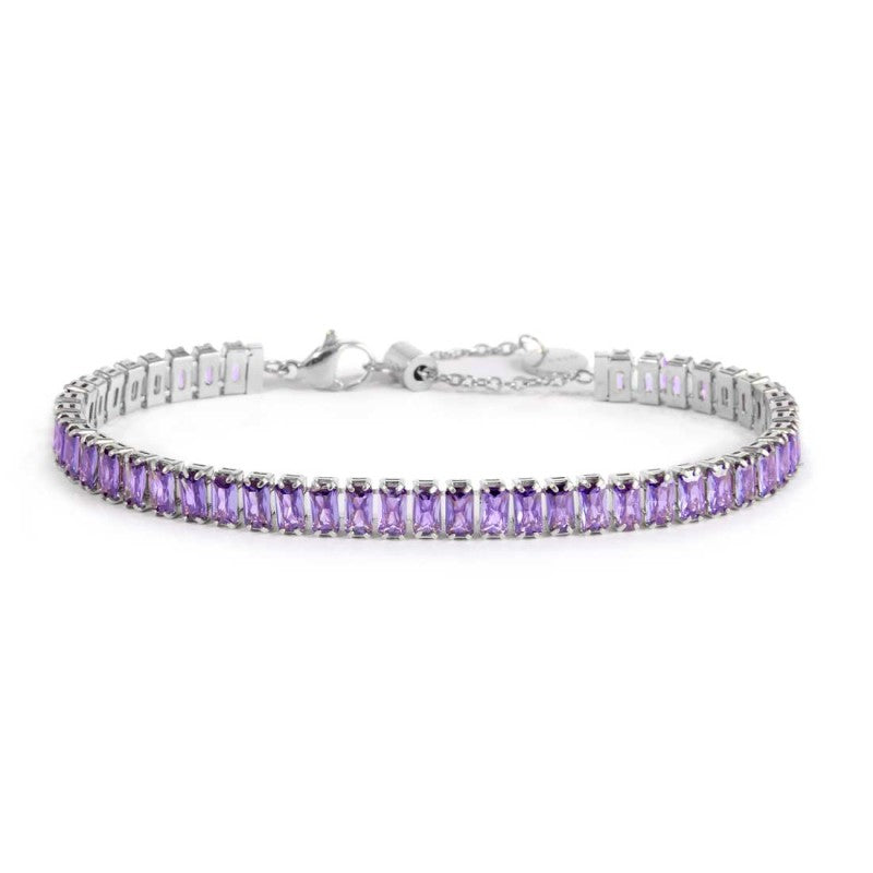 Bracciale tennis zirconi baguette