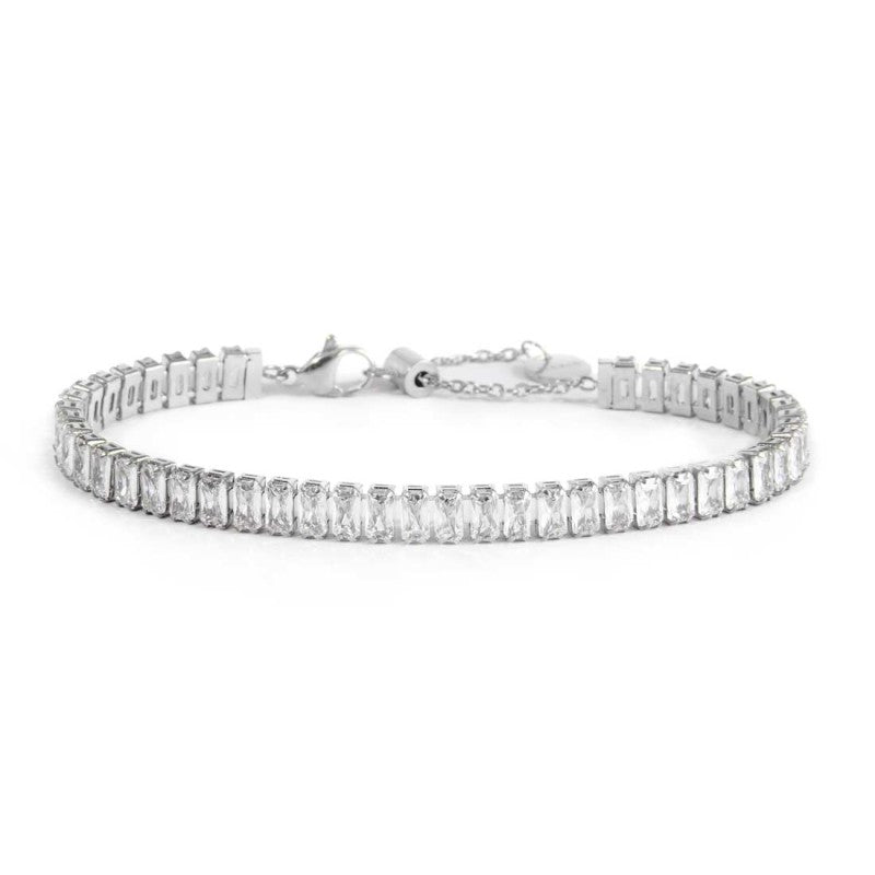 Bracciale tennis zirconi baguette