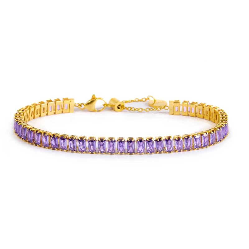 Bracciale tennis zirconi baguette
