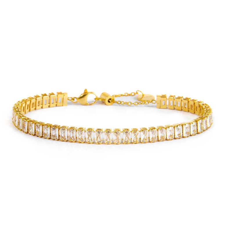 Bracciale tennis zirconi baguette