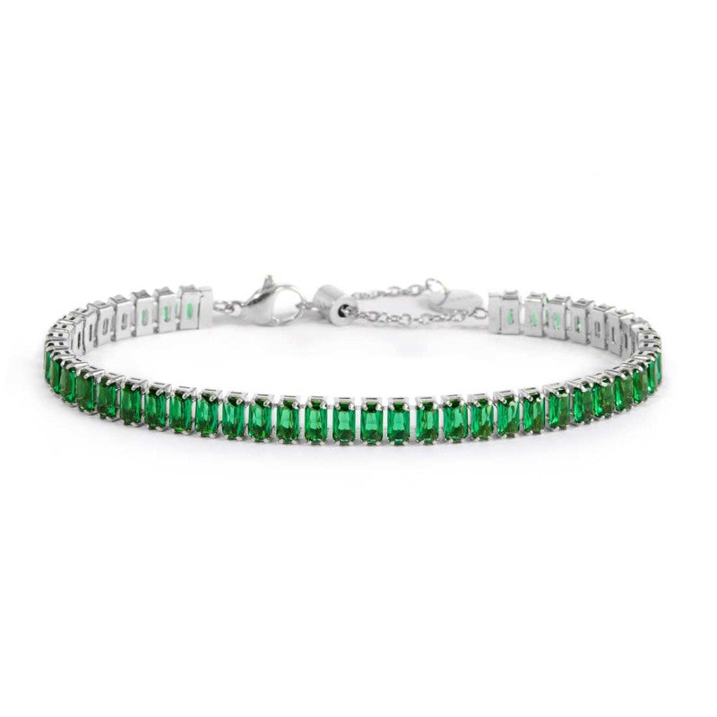 Bracciale tennis zirconi baguette