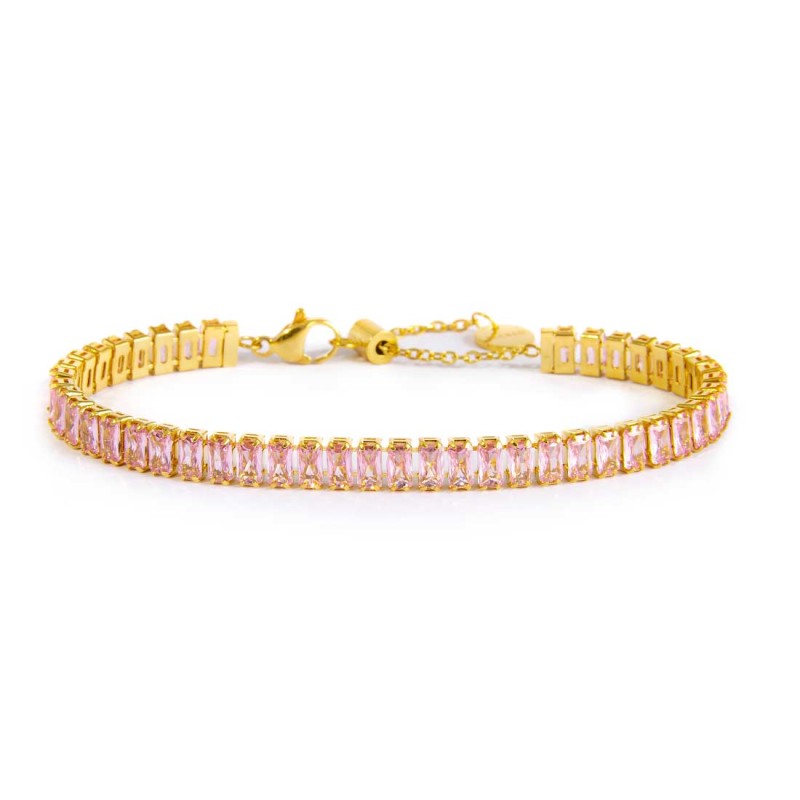 Bracciale tennis zirconi baguette