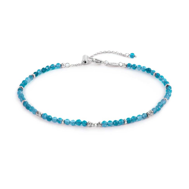 Cavigliera con agata colorata ed ematite