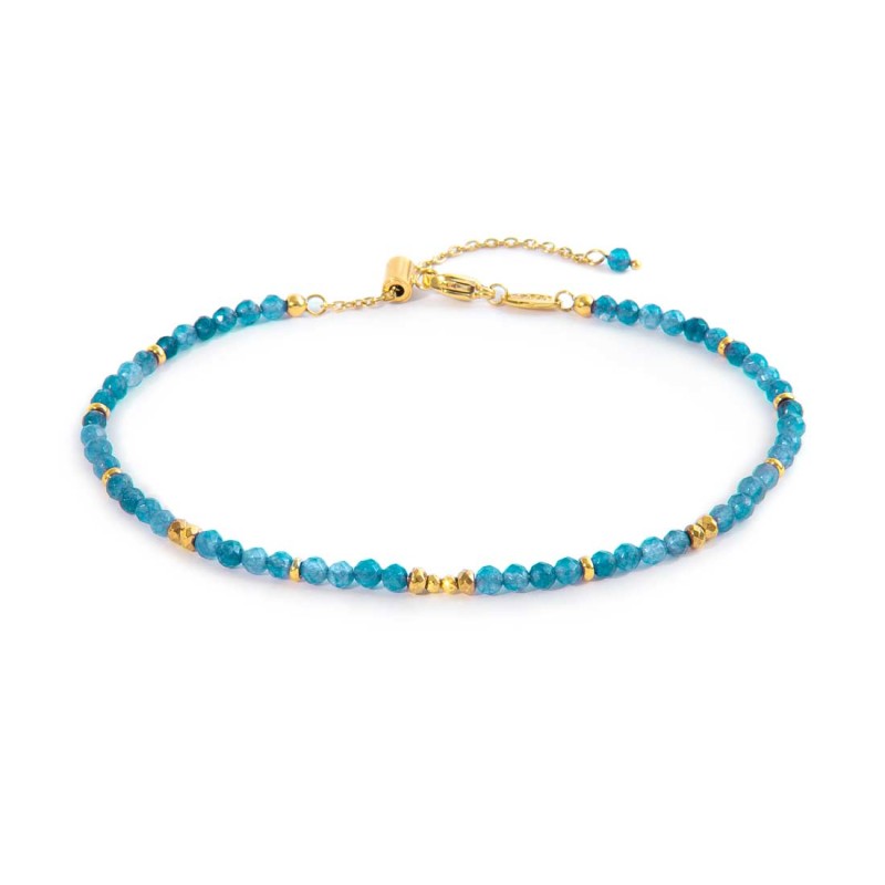 Cavigliera con agata colorata ed ematite