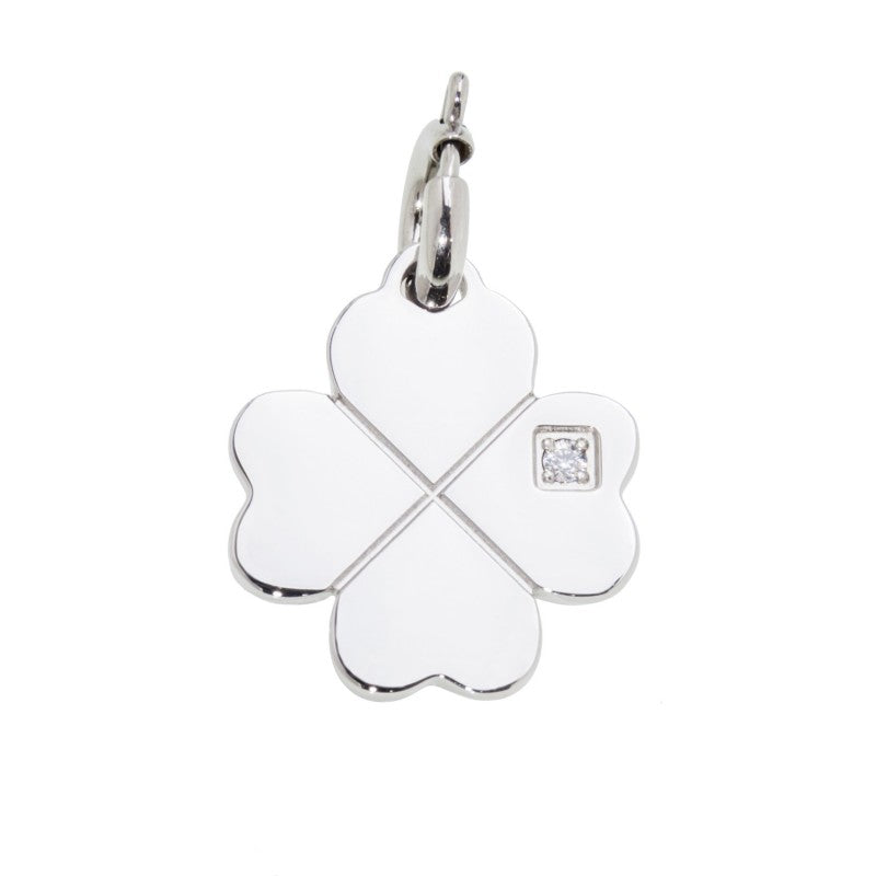 18ch026 Charm quadrifoglio con zircone