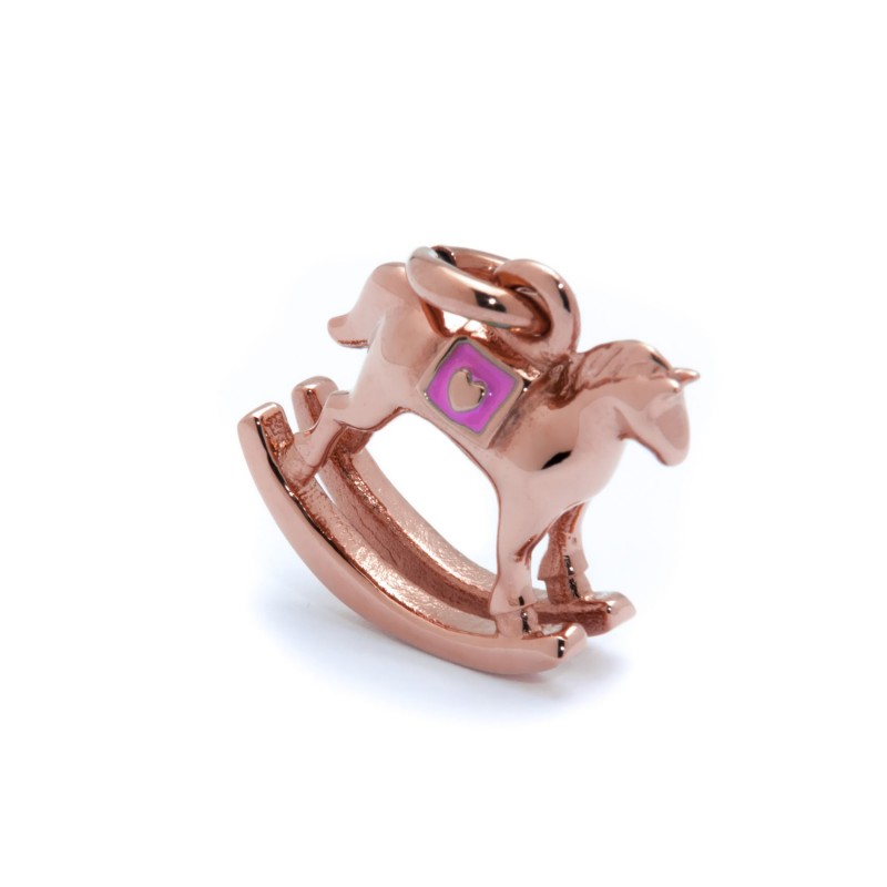21ch003r-r Charm cavallino a dondolo rosè rosa